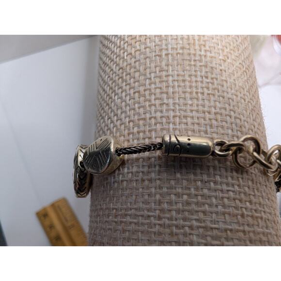 Brighton Silver Tone Beaded Bracelet 7.5 Inch Adjustable Chain - Picture 3 of 8